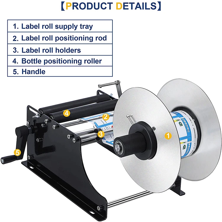 Manual Labeler Glass Bottle Plastic Bottle Self-Adhesive Sticker Labeling Applicator Automatic Round Bottle Labeling Machine