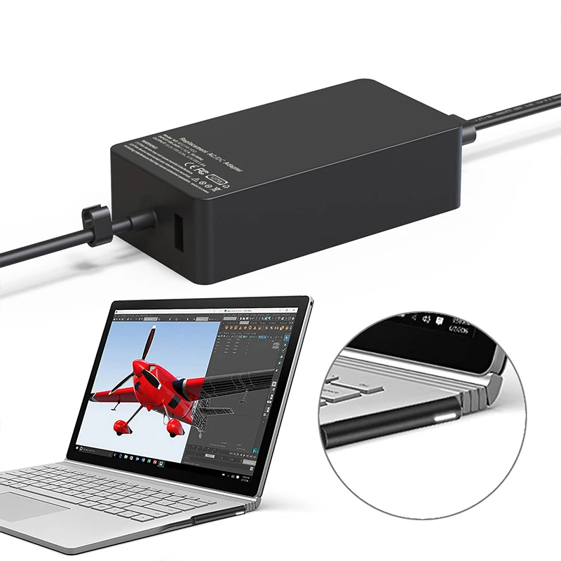 U&L Test 127W Replacement Laptop A1932 Charger for Microsoft Surface Pro 8 7 6 i5 5 4 3 AC Surface Laptop Charger