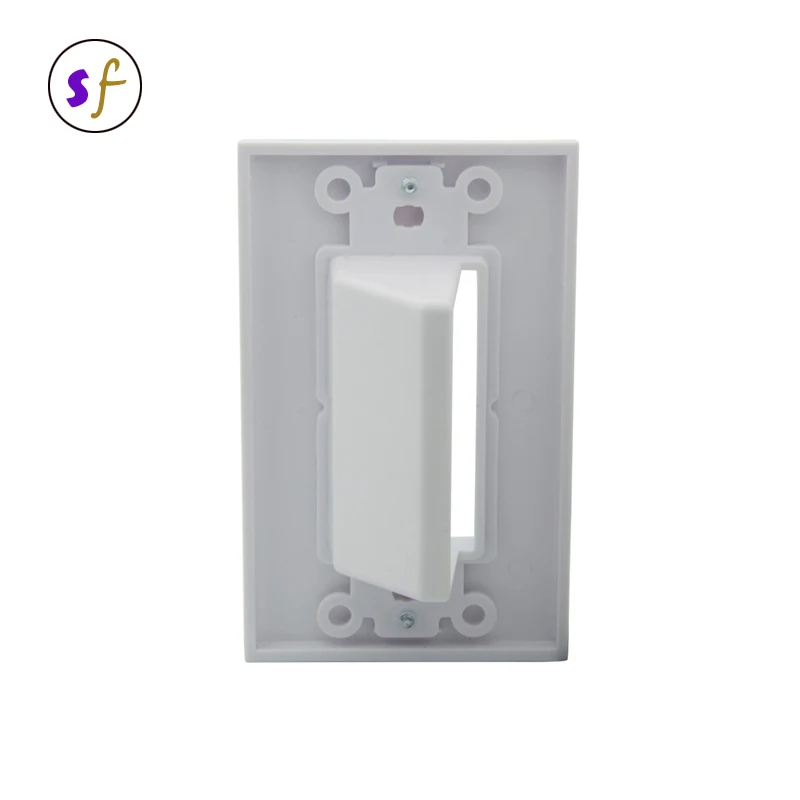US Type 1 Gang Low Voltage  Cable Passthrough Recessed Wall Plate