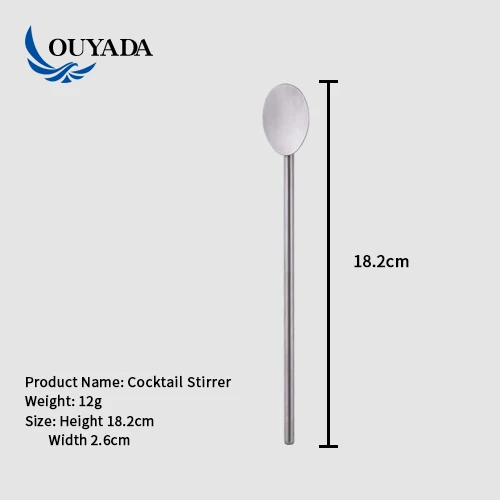 Factory Direct Customable Logo Metal Silver Stainless Steel Reusable Bar Tools Swizzle Mixing Barware Drink Cocktail Stirrer
