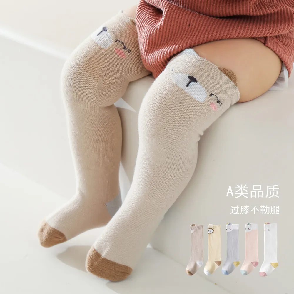 BSM449 New Year Goods 2025 Most Popular Autumn Winter Newborn Baby Long Socks Korean Trends Cute Cartoon Knee Over Baby Sock