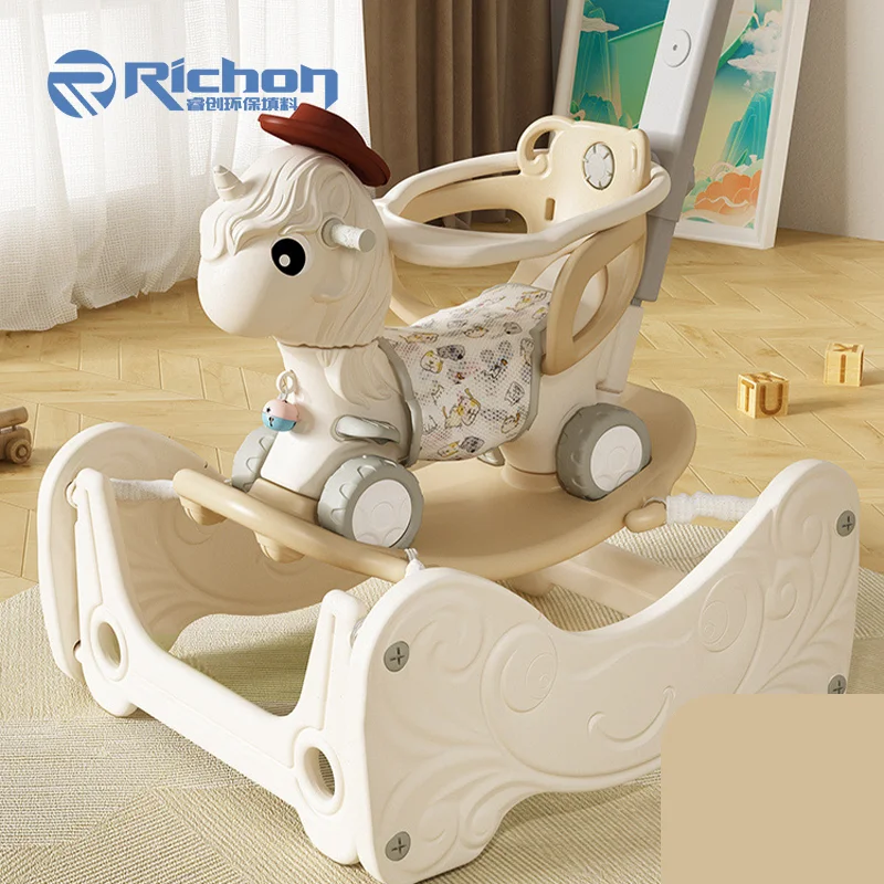 Indoor Plastic Rocking Horse Safe And Stable Baby Riding Toy 1-4 Year Old Animal Rocker