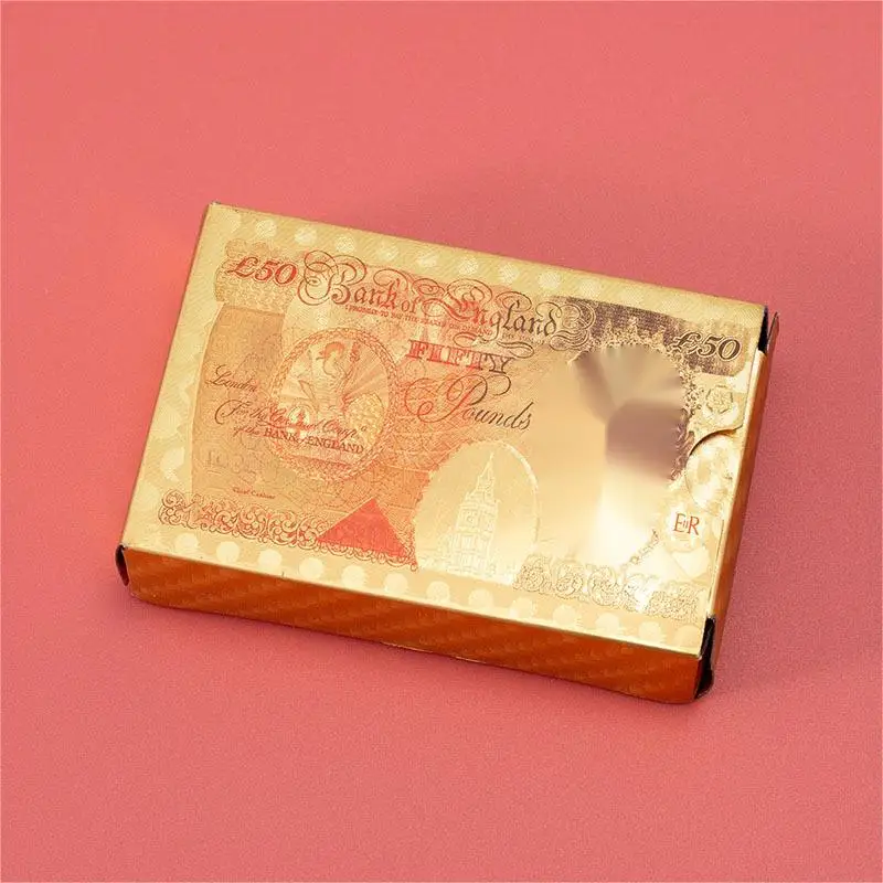 Игральные карты 50 фунт Desisgn 24k золотые игральные оригинальные покерные Mon