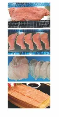  Автоматическая куриная грудка и копченый лосось рыба мясо многоугольный