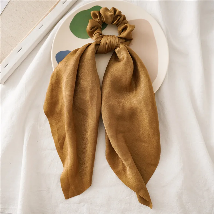 Women Solid Satin Large Ribbon Hair Rope French Ladies Headband Boutique Hair Accessories Wholesale
