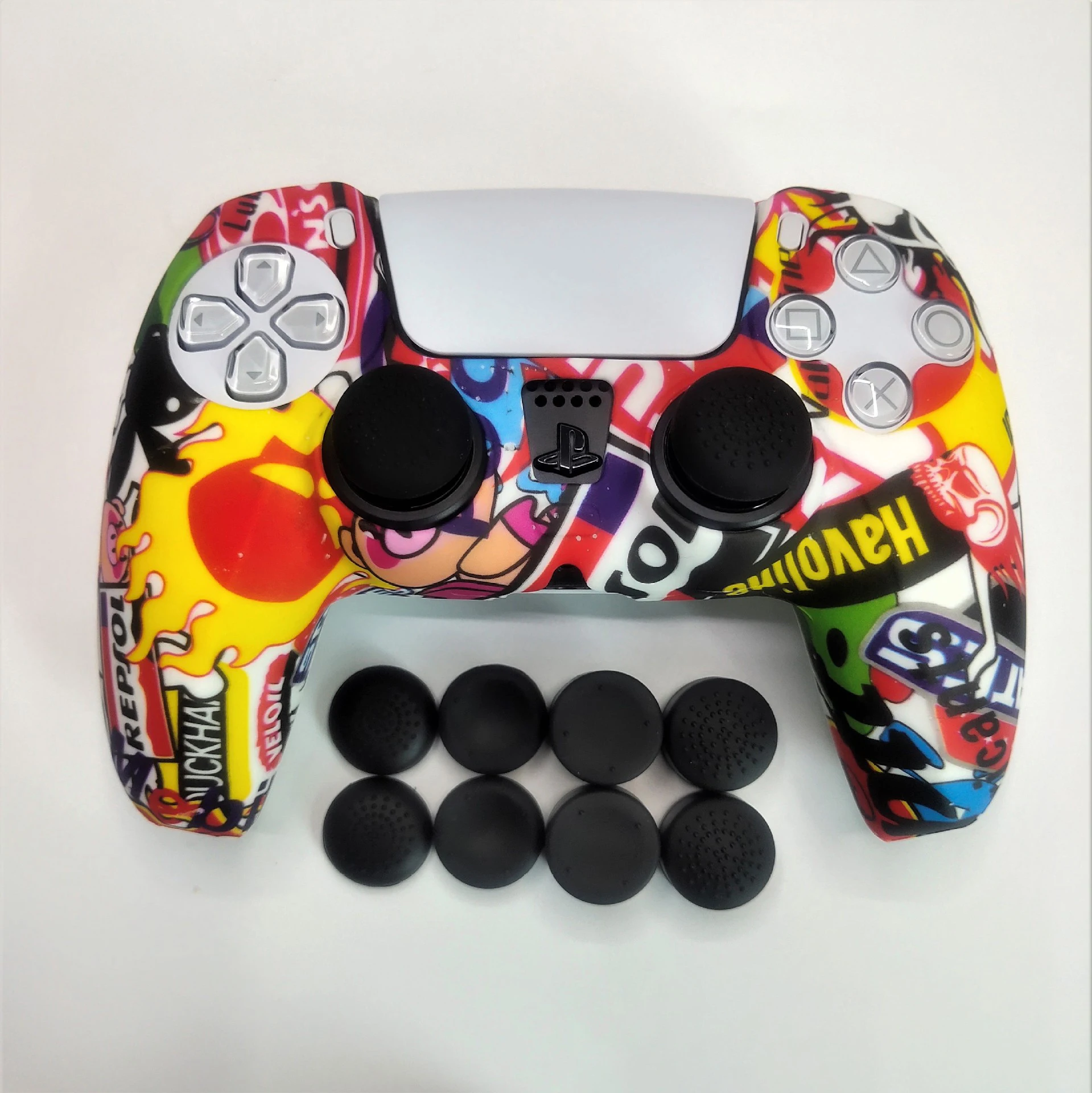 For Sony Playstation 5 Controller Soft Non Slip Silicone Case Protective Cover PS5 Controller With Free Thumb Grip Cover