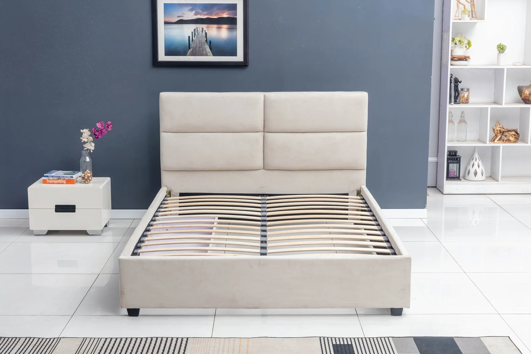 Hot sale cheap upholstered storage bed with drawers