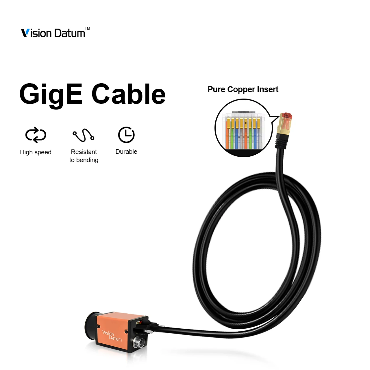 Высокая Гибкая штекер 3/5/10/20/25/30 м для Ethernet-камеры