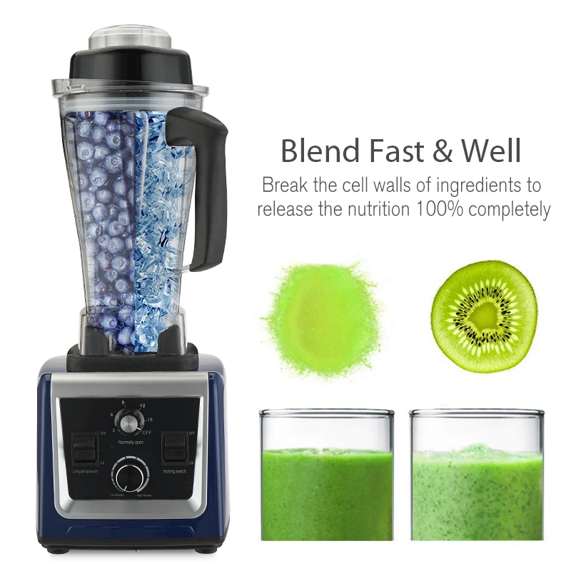 electric timing high quality ice smoothie juicer fresh juice food blender machine industrial commercial heavy duty blender