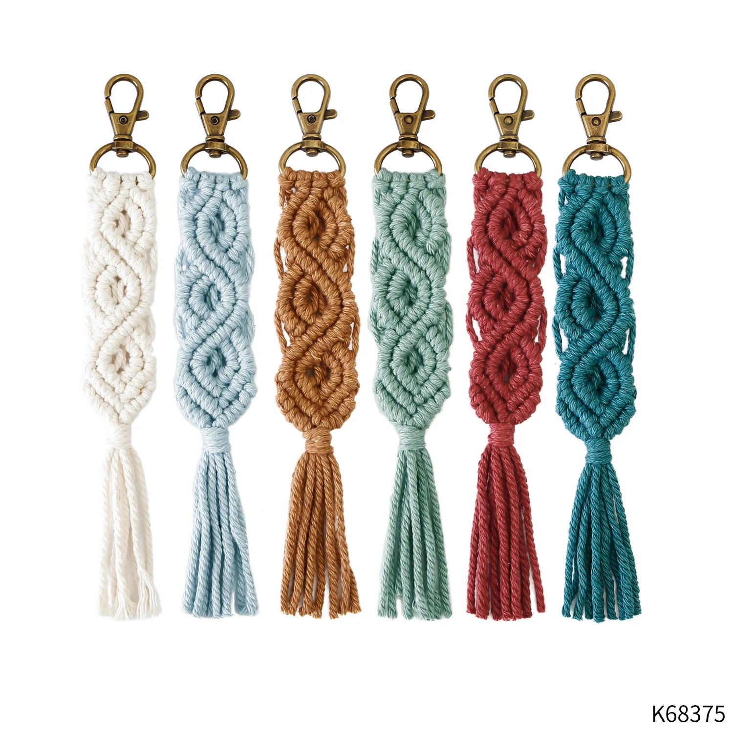 Macrame Keychains Boho Macrame Bag Charms with Tassels Cute Handcrafted Accessories for Car Key Purse Phone Wallet Unique Gift