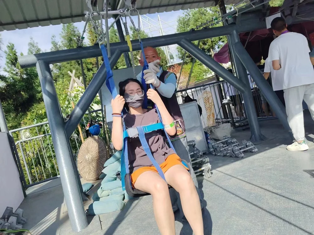 Zip Line Kit with Complete Accessories Ziplines Amusement Park Rides Metal Durable Ziplines