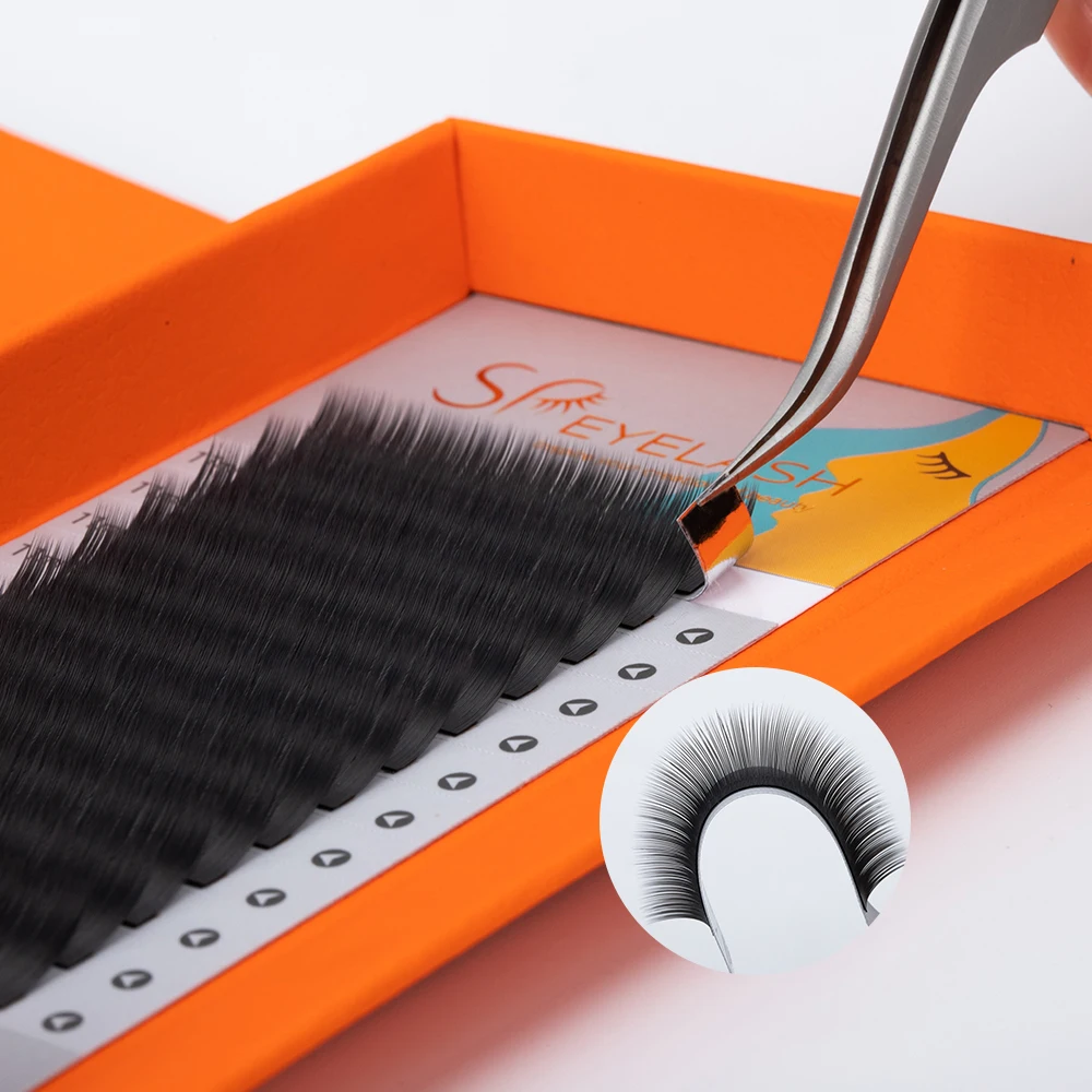 SP EYELASH Elliptical Flat Lashes Eyelash Extensions Private Label Cashmere Volume Lashes Super Soft Ellipse Lashes