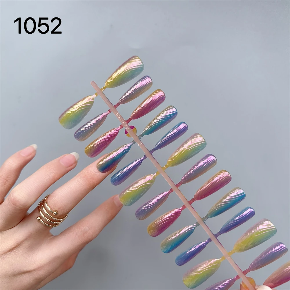 Good Quality Accept Customization Wire Artificial Fingernails Manicu Gilding Press-On Nail