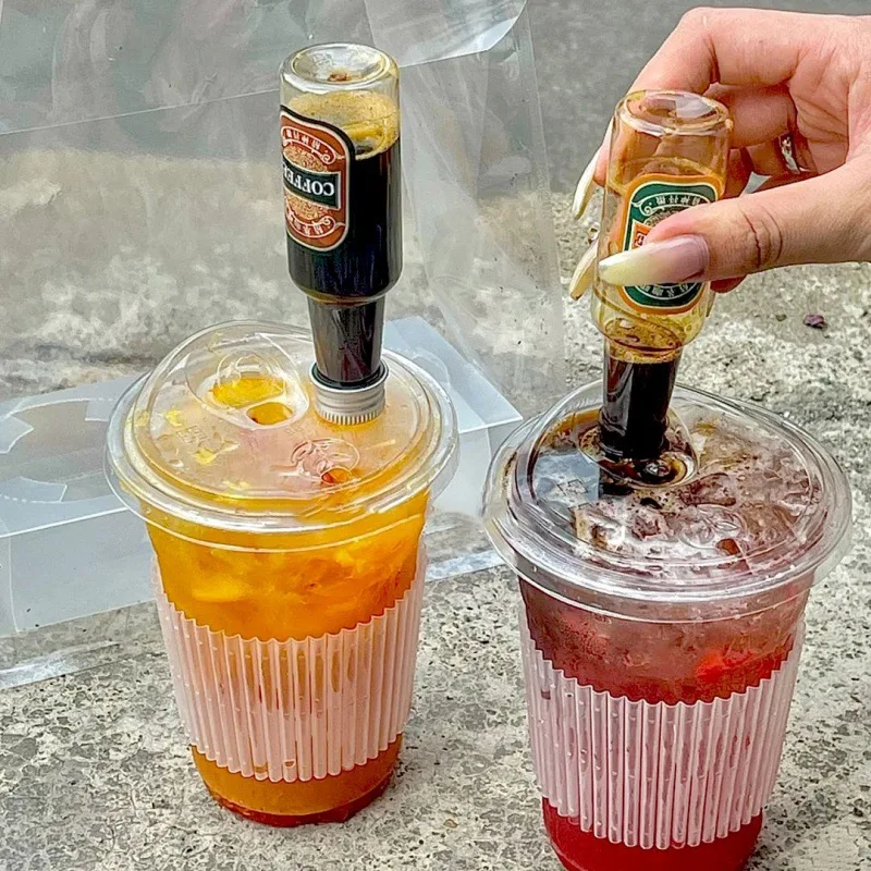 JIMI прозрачные одноразовые кофейные винные пивные молочные коктейли PP пластиковые стаканчики с небольшой бутылкой для алкоголя