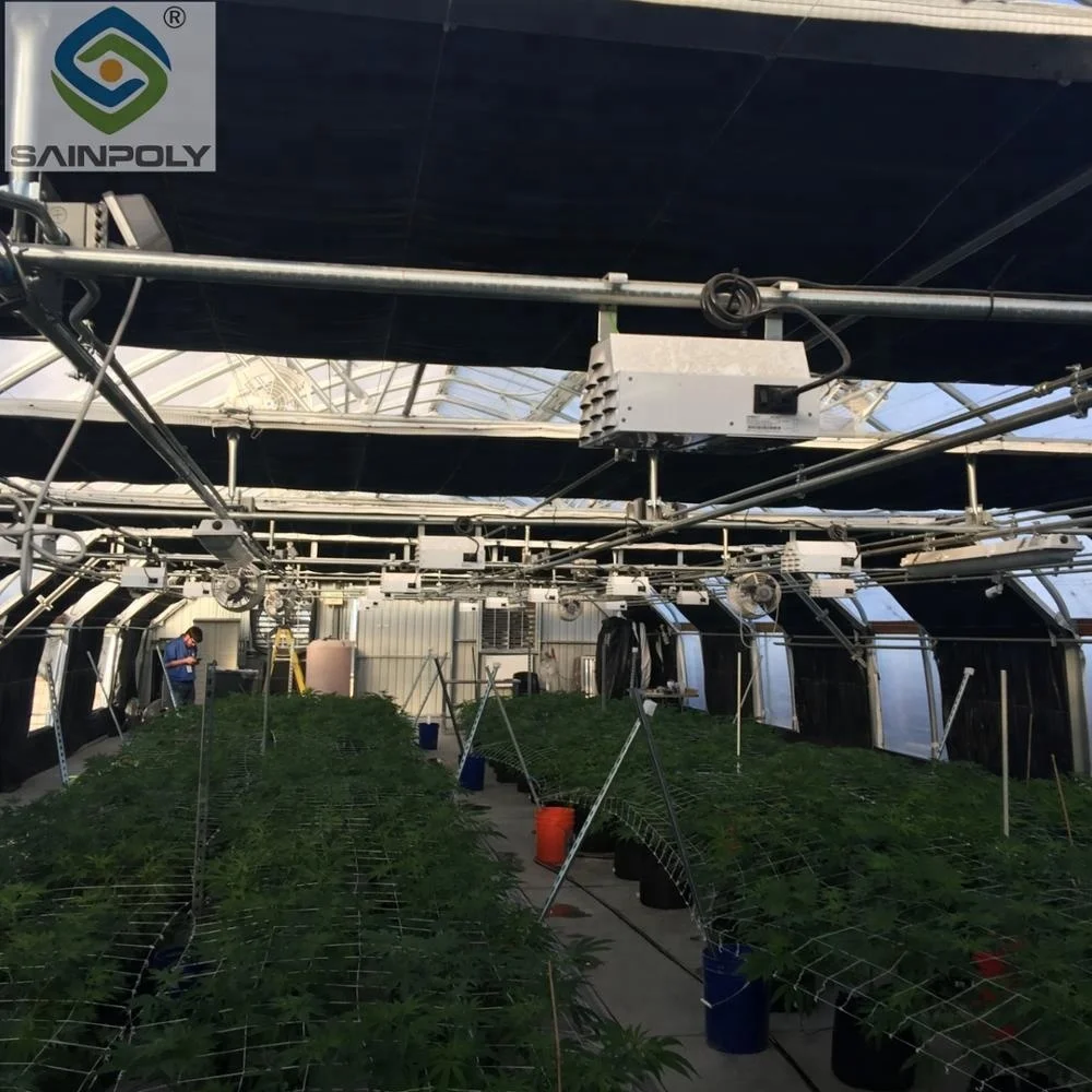 The Cheapest SAINPOLY Plastic Film Blackout Light Deprivation Greenhouse for Sale