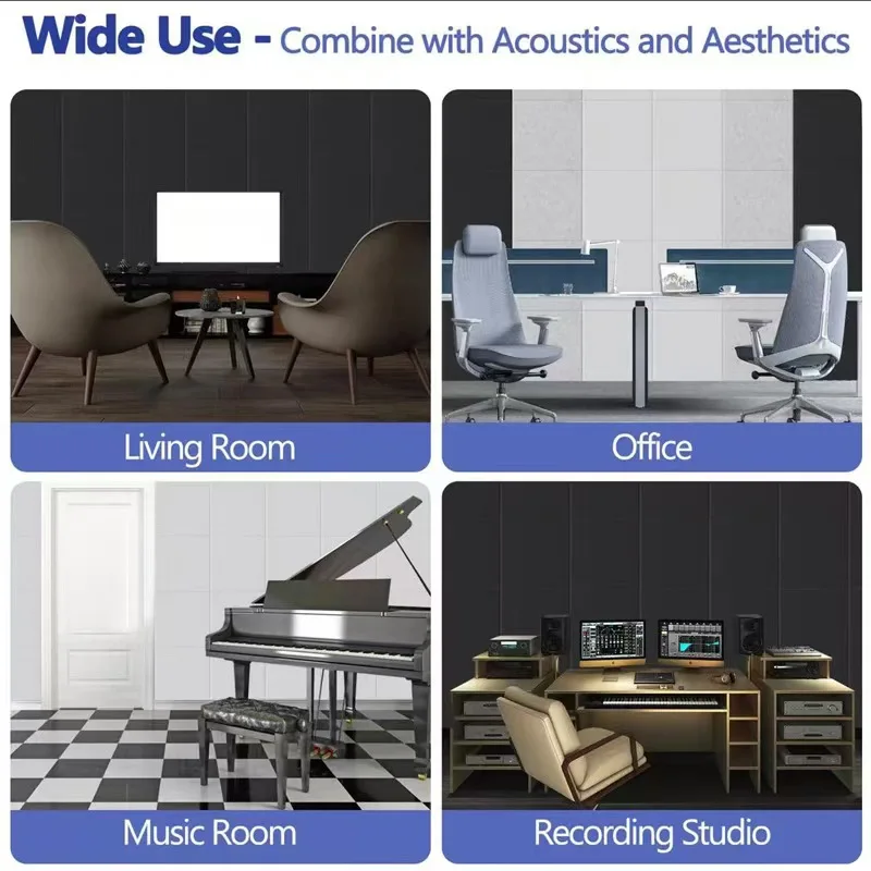 Multi Function Sound Absorbing 100% Polyester Fiber Acoustic Wall Panels DIY Pet Felt Acoustic Panels