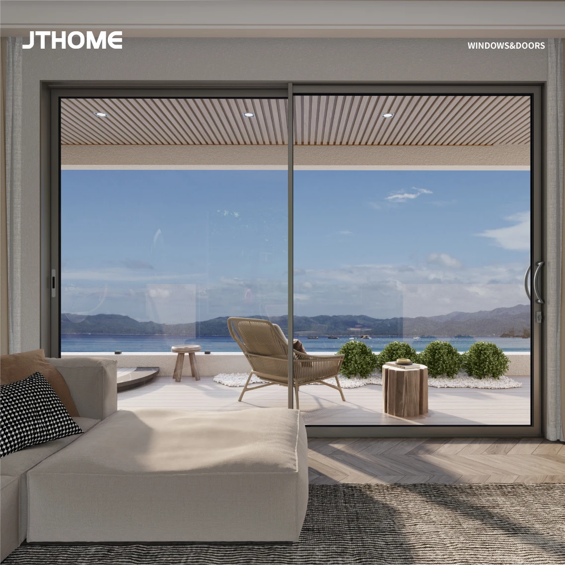 JTHOME Manufacturer Supplier Patio Door Custom Patio Sliding Door Exterior Aluminum Sliding Doors