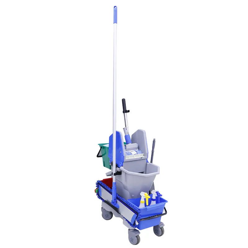 Hotel Equipment Housekeeping Cart Quick Professional Housemaid Medical Cleaning Round Trolleys