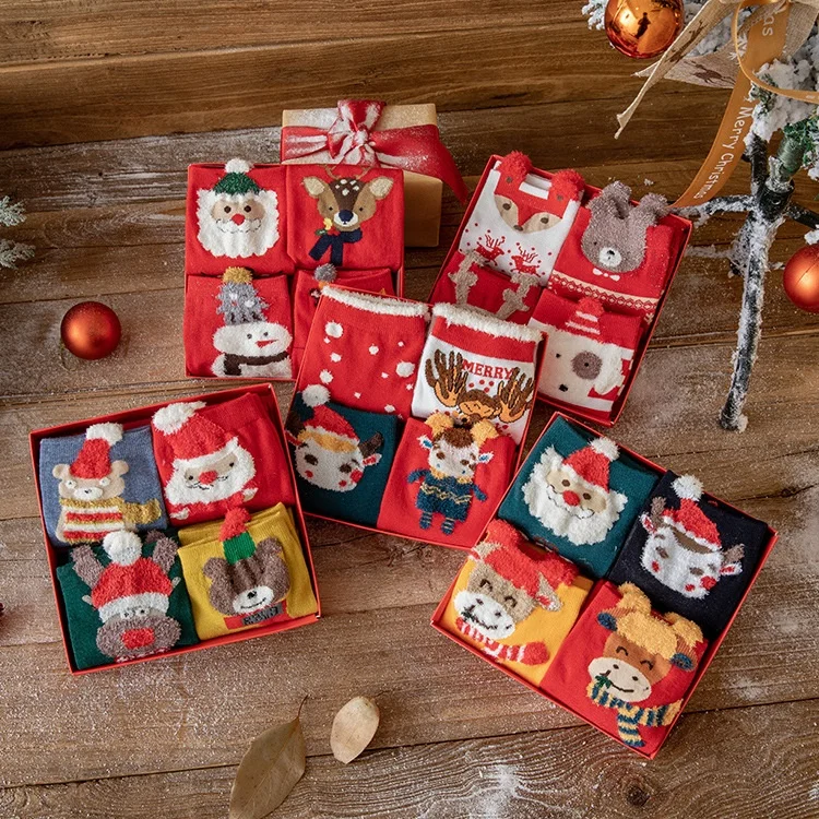 Женские рождественские хлопковые носки