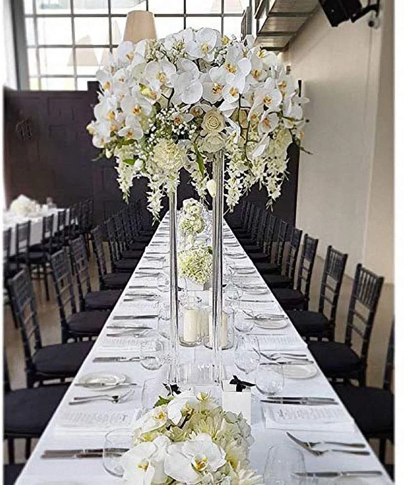 Decorative acrylic flower centerpieces stands for wedding table without beads