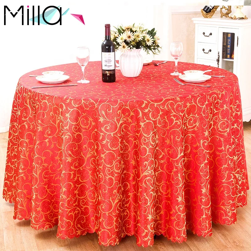 Оптовая продажа с фабрики, 120 дюймовая круглая Полиэстеровая жаккардовая Дамасская скатерть для свадебной вечеринки