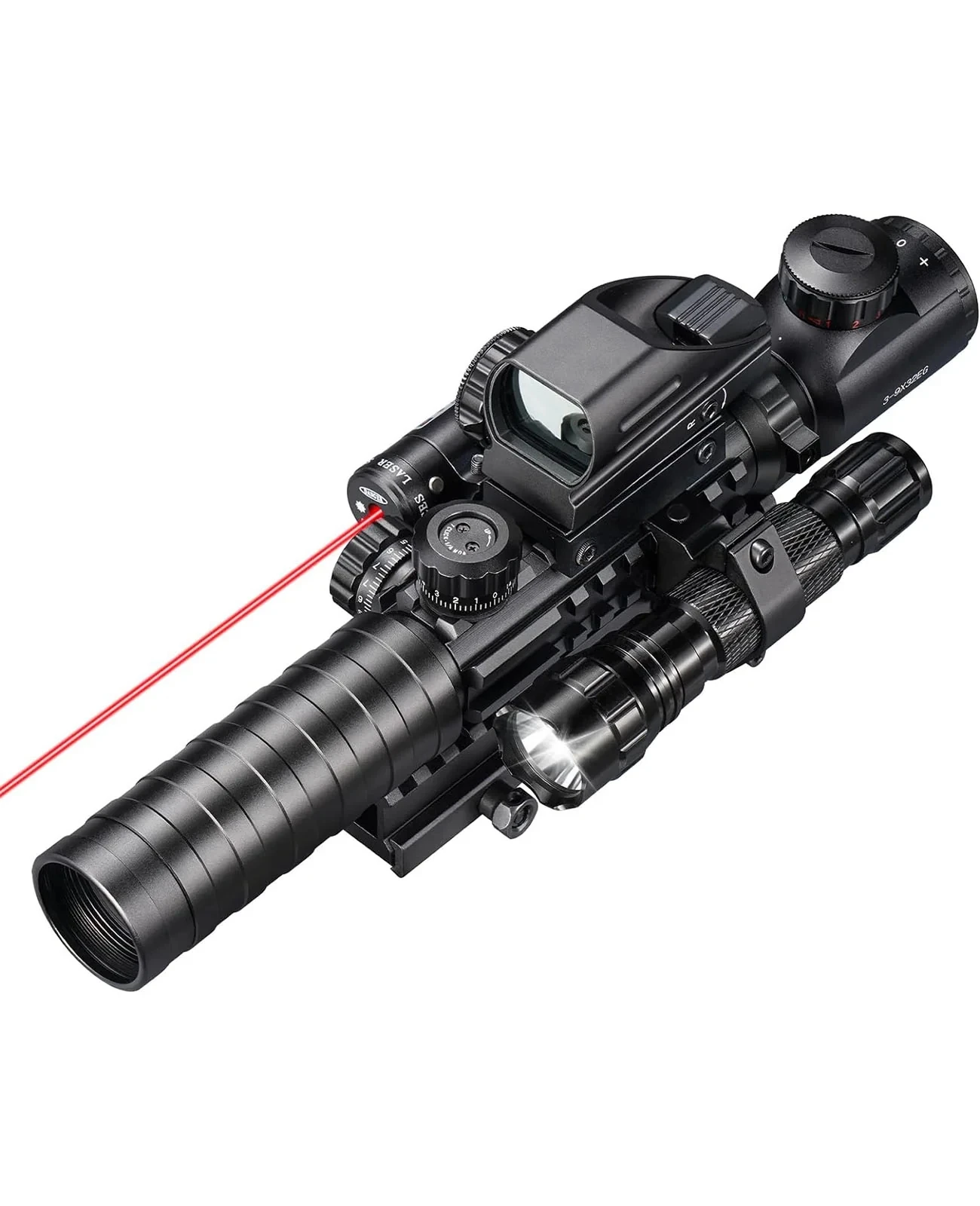 CVLIFE EagleTalon 3-9x32 5-in-1 Scope Combo with Dual Illuminated Rangefinder Reticle Scope