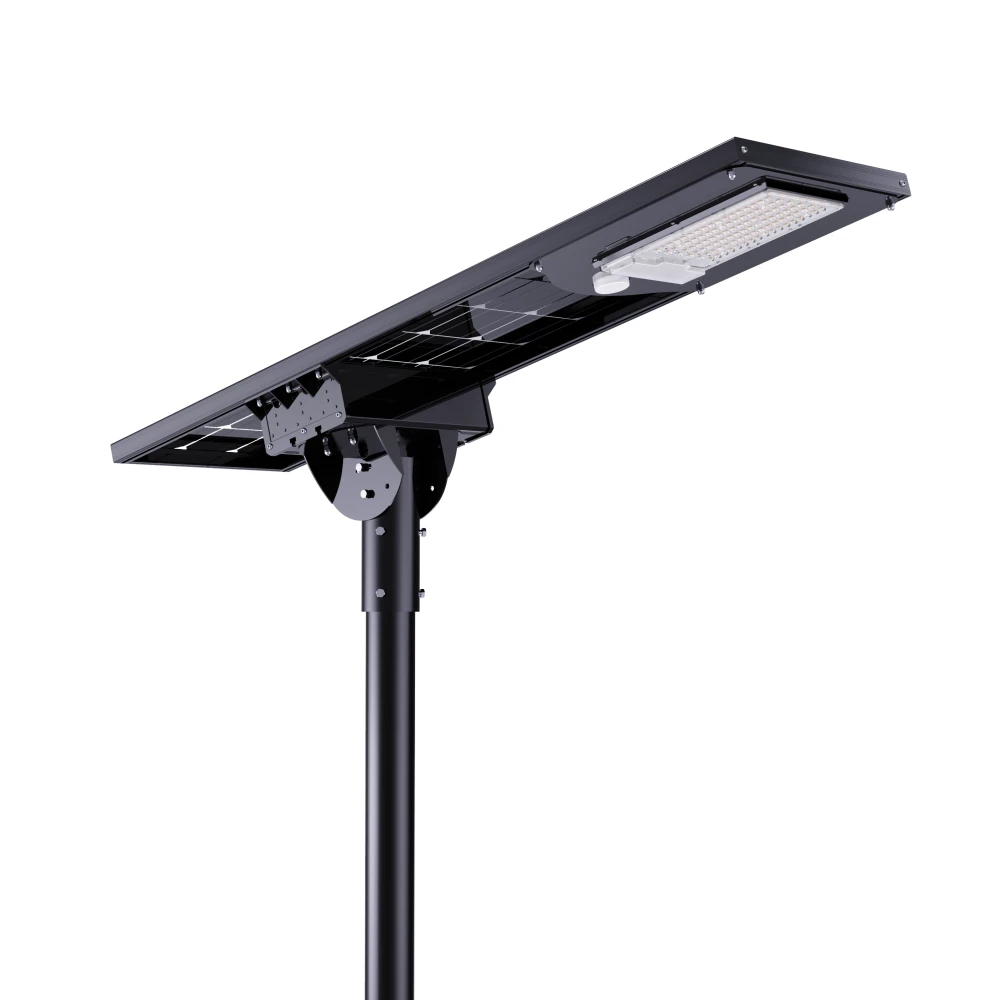 Hinergy Bifacial Solar Panel Powered All In One Led Solar Street Light 50w 80w 100w 120w