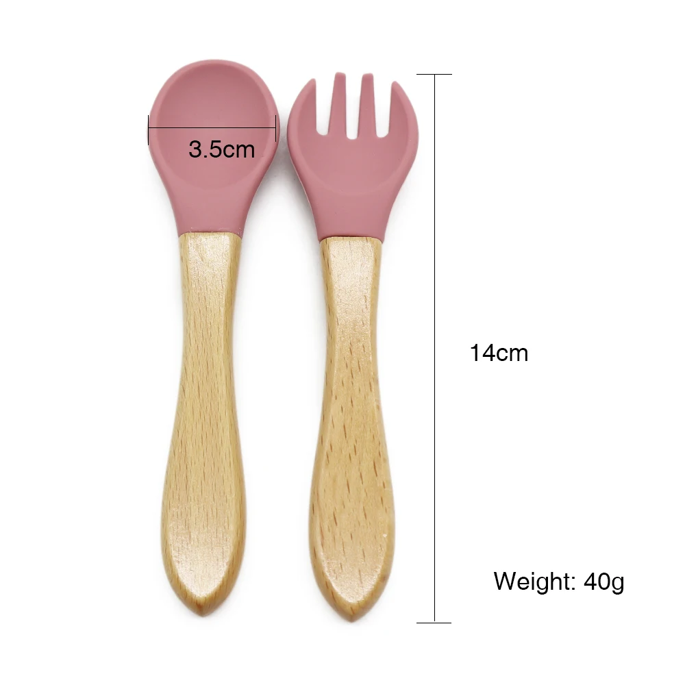 Bpa Free Baby Led Weaning Spoon First Stage Soft-tip Baby Feeding Spoon Set Long Handle Silicone baby spoon and fork