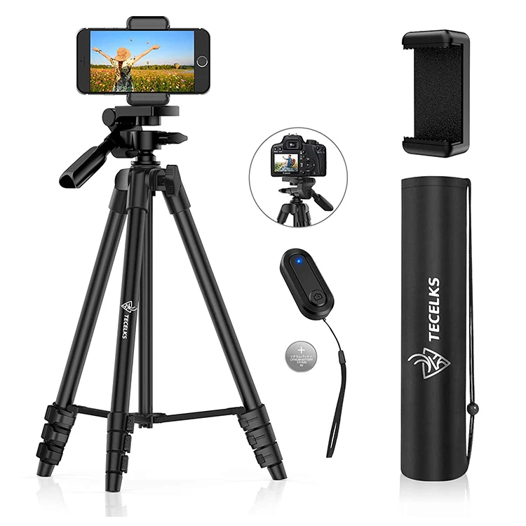 
Professional Camera Phone Tripod stand with Carry Bag trepied de camera Selfie Stick Tripod and Cell Phone Mount Remote Control 