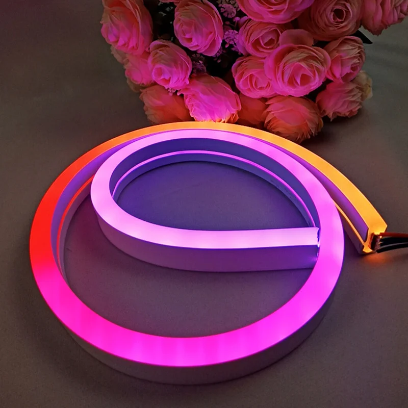 YIDUN освещение DC 12 В RGB светодиодный неоновый свет водонепроницаемая гибкая неоновая лента 120 светодиодов/м ПВХ лампа корпус IP68 Номинальный белый