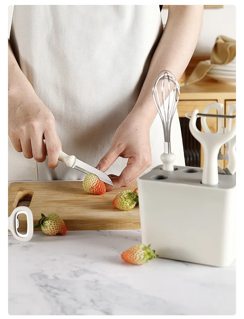 Kitchen accessories gadgets stainless steel whisk scissor bottle opener vegetable fruit peeler kitchen tool 6pcs set
