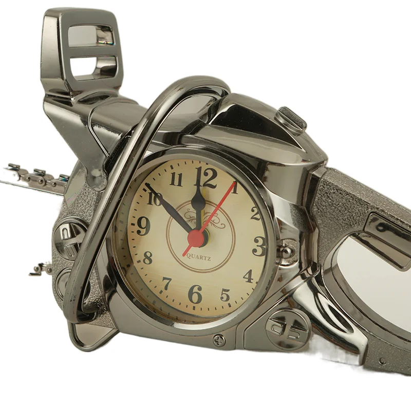 Personalized chainsaw-shaped alarm clock children student gifts domestic ornaments desk clock