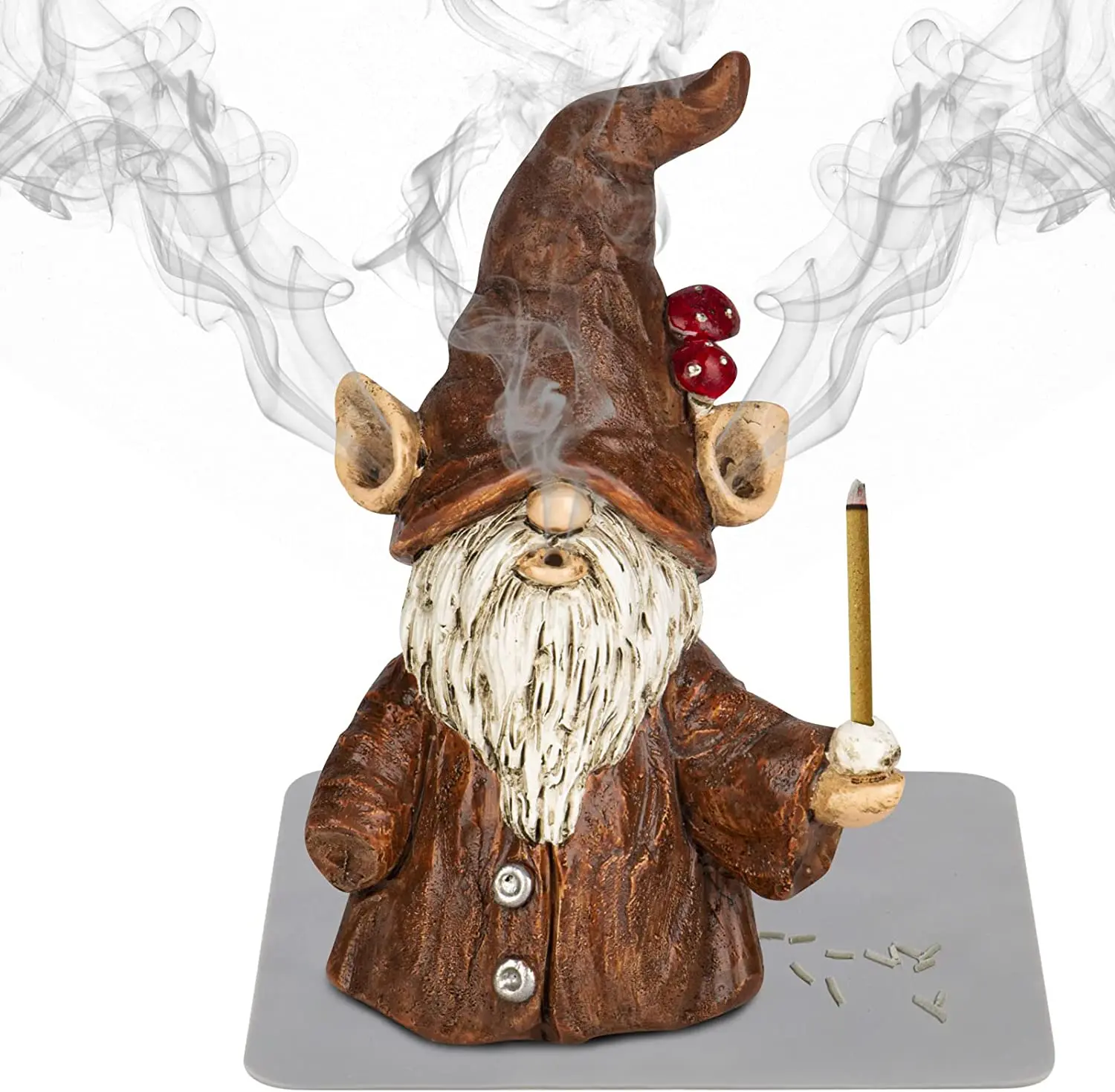 Unique Gnome Incense Holder for Sticks, Incense Cone Burner Ornaments