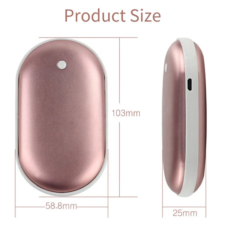 Pocket Heater Power Bank 10000mah Electronic Rechargeable Portable Usb Fasion Design Fuel Battery Operated Warmers Hand Warmer