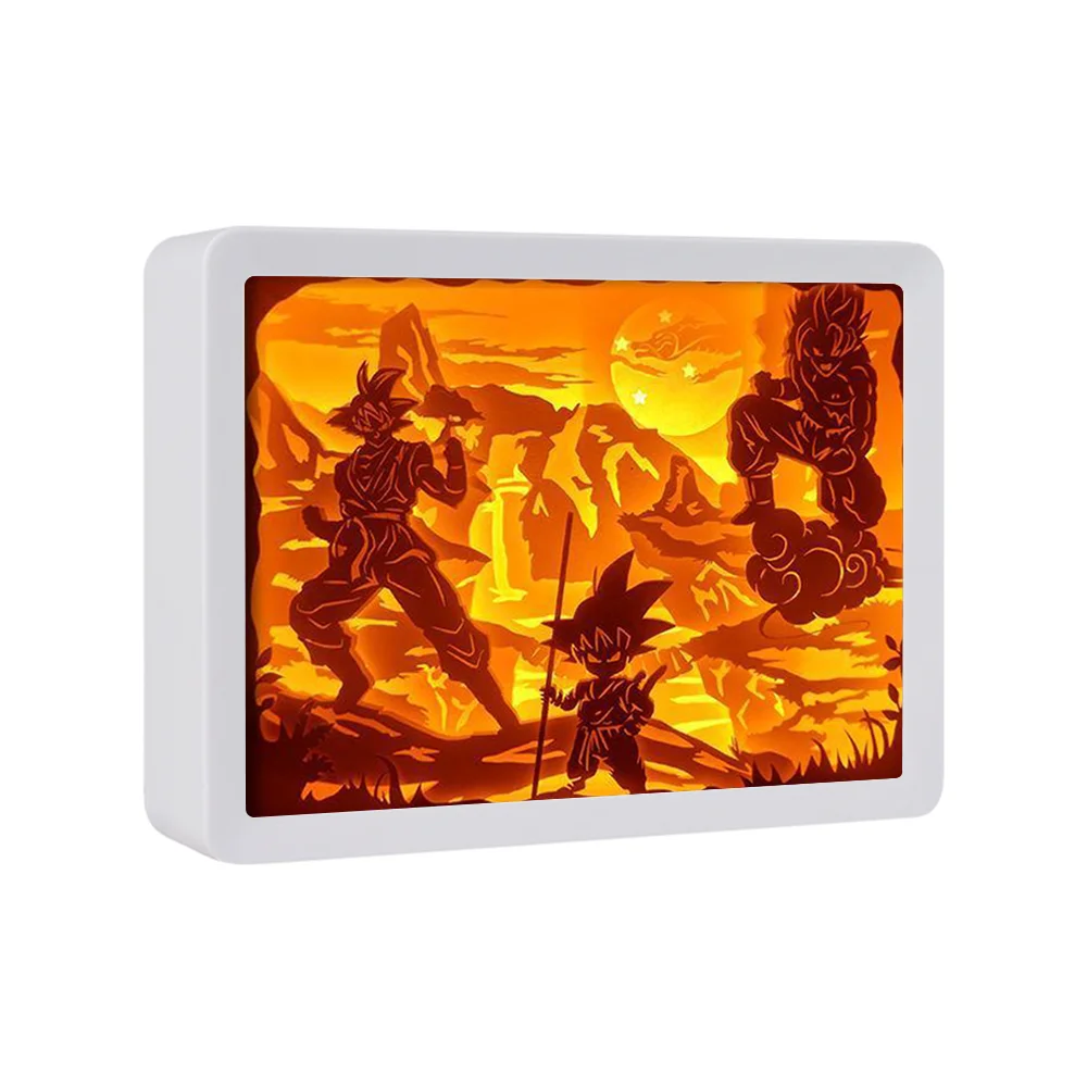 Paper Carving Light and Shadow Room Decorative Lamp 2023 Best-selling Customized Animated Dragon Ball Pattern 3D LED Bedroom 60