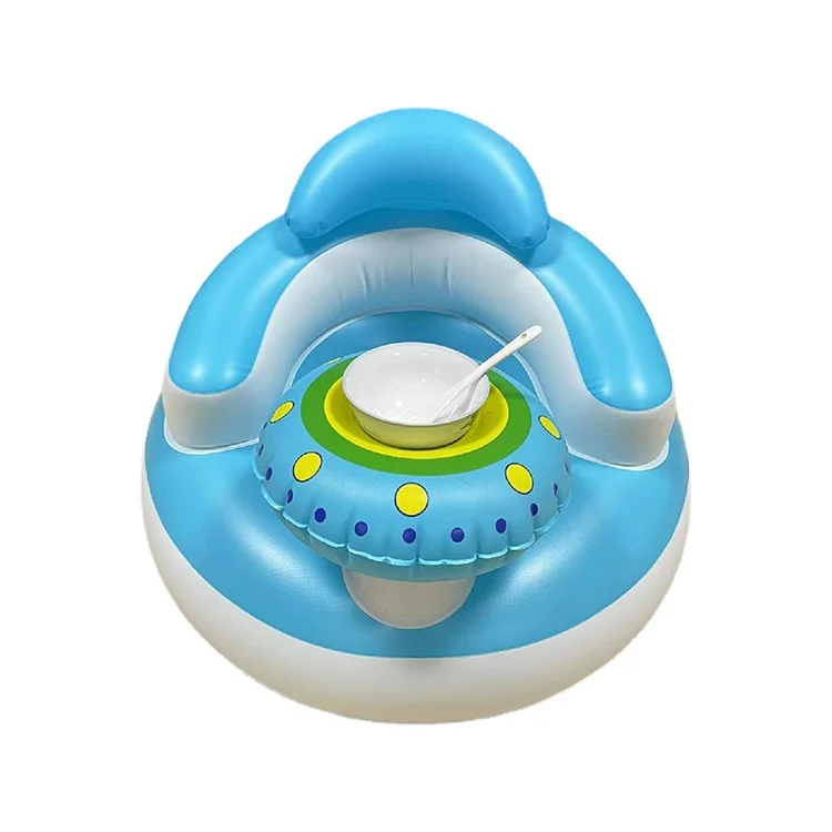 Funny air baby feeding chair PVC kids sofa inflatable baby learn sitting chair