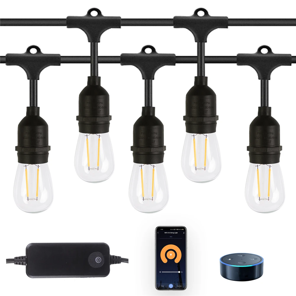 
New style S14 bulb E27 base 49 ft long christmas lights led string used in courtyard 