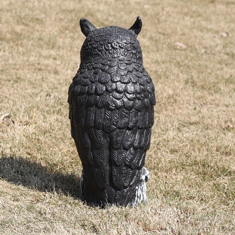 Large plastic Bird Pigeon Crow Control Scarer Rotating Head Owl Decoy