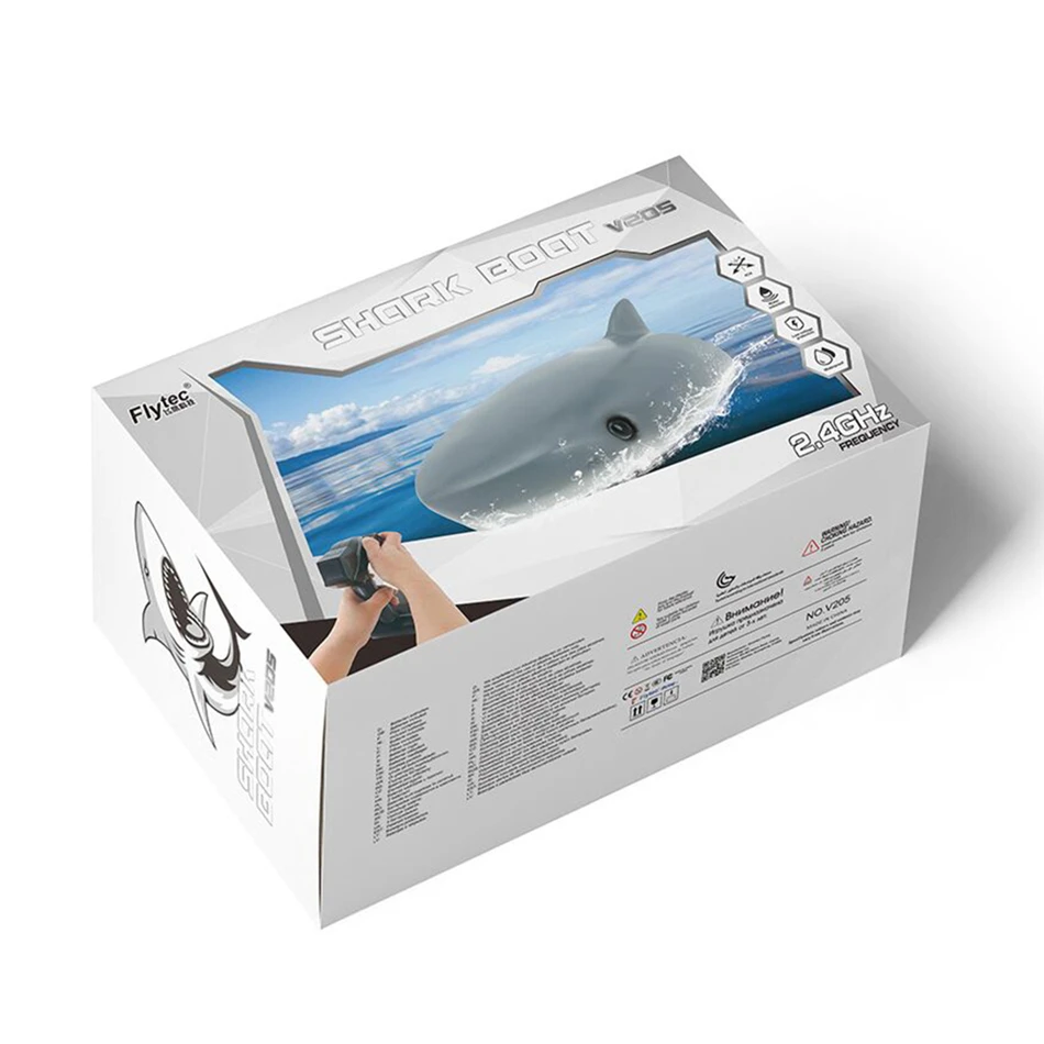  Новая модель радиоуправляемой лодки Flytec V307 с головой акулы лучшая Летняя Пляжная радиоуправляемая лодка электроприводом игрушки для детей