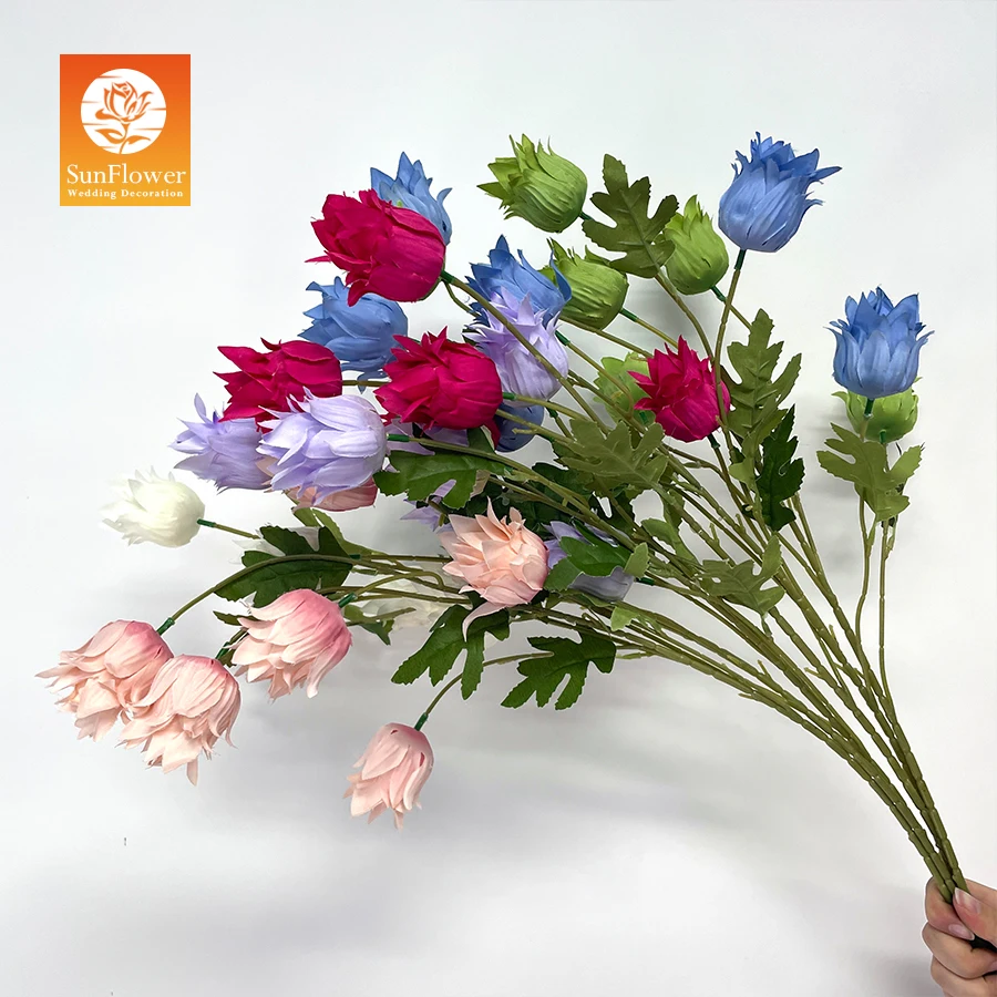 Sunwedding Wholesale Real Touch Flowers Large Single Stem Flower Cloth Handmade Artificial Flowers