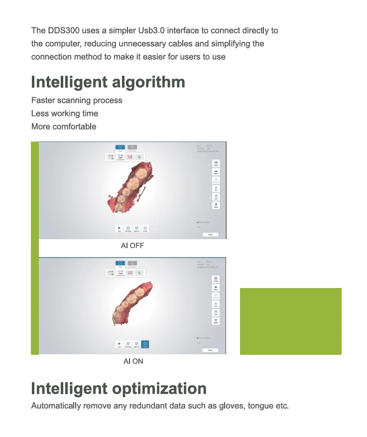 3D Digital Fast Scanning Process Intraoral Scanner Dentistry 3.0 Ture Color Anti-Fog Oral Scanner