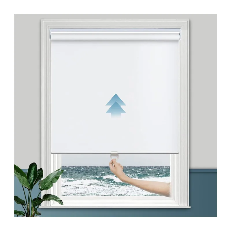 Thermal Sun Shading Fabric Manual Spring Cordless Roller Blind Window Shades For Bedroom