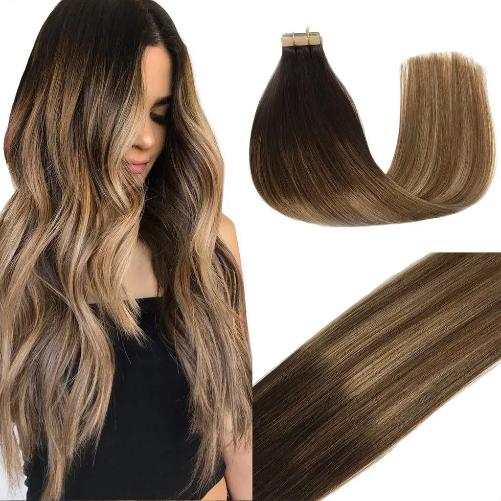 12A Grade European Raw Unprocessed Super Double Drawn 100% Virgin Remy Hair Tape In Hair Human Extension