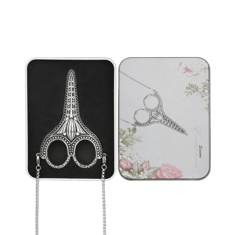 Gift box craft sewing shears decorating scissors safety scissors with shell and chain