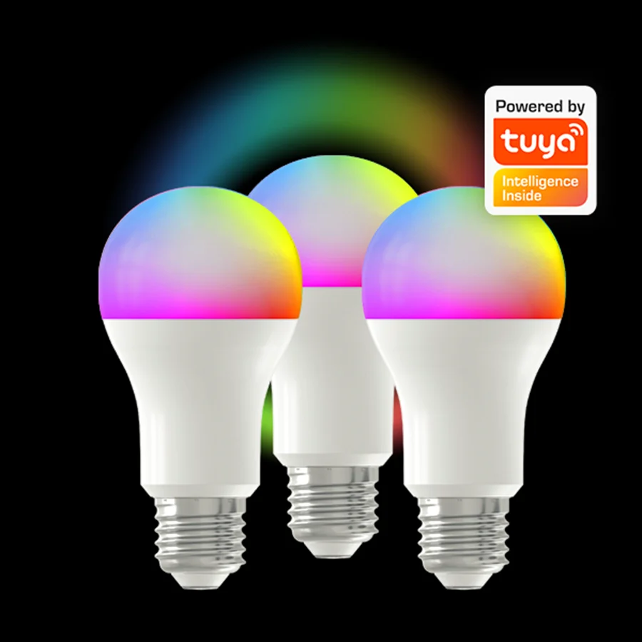 Tuya Smart Light Bulb App Control 2700K-6500K RGBCW+CCT Smart Bulb Google Home 9W E26 E27 B22 A60 LED Tuya wifi Smart Life Bulb
