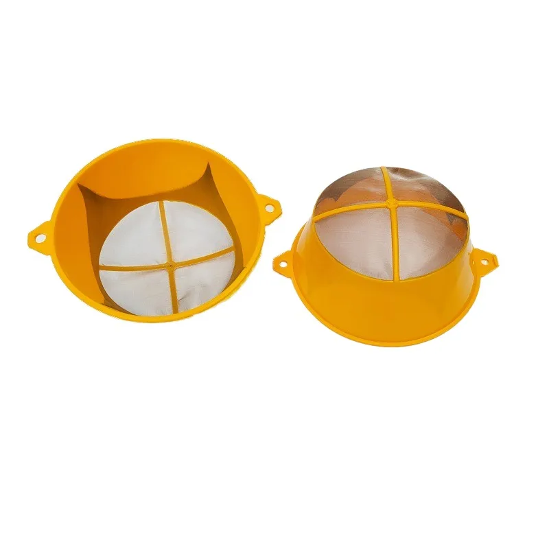 100 mm Plastic Paint Filter  Reusable Yellow Paint Strainer with Metal Mesh for Filter Oil Water Based Oil Paints Food Residue