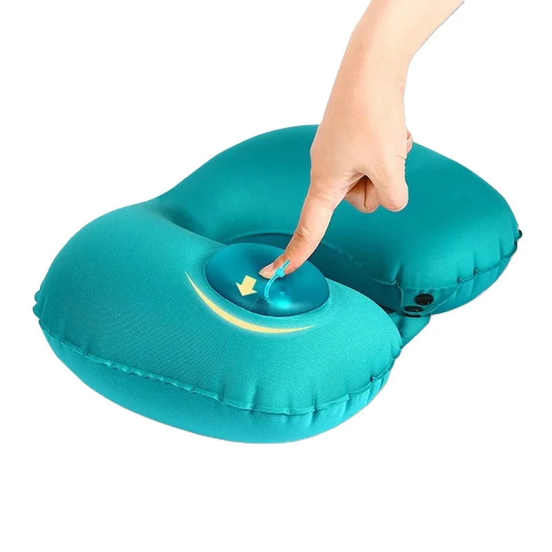 Outdoor Camping Portable Ultralight  Press-Type Travel Pillow U-shaped Inflatable Air Neck Pillow