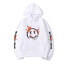 Новый стиль 100% органический хлопок спортивная толстовка с рисунком улыбки 3D огненный принт Толстовка мужской полный комплект толстовки