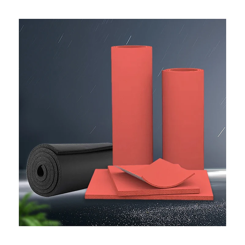 thermal insulation materials Customized thickness nbr and pvc Black and red rubber foam sheet insulation board