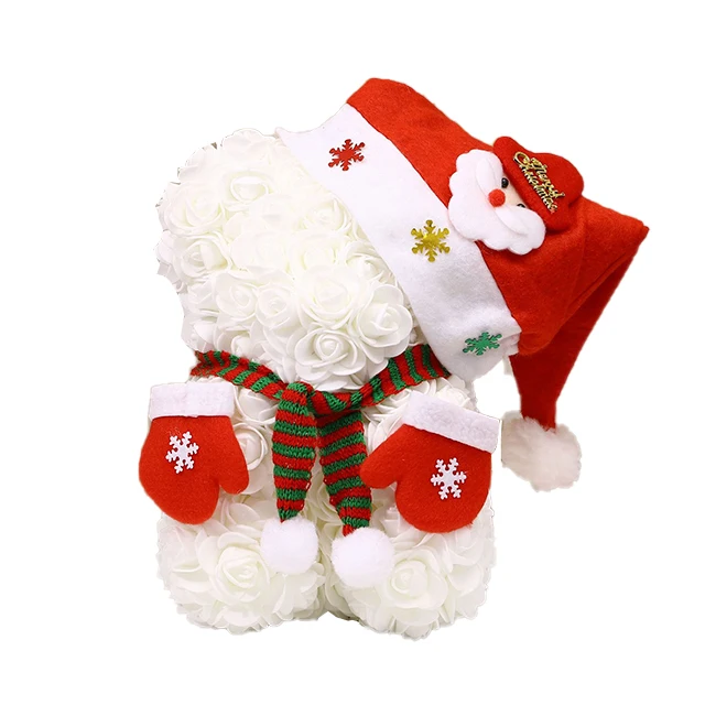25cm Pe Artificial Rose Flower Bear As Gift Use For Valentines Day Birthday Mothers Day